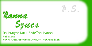 manna szucs business card